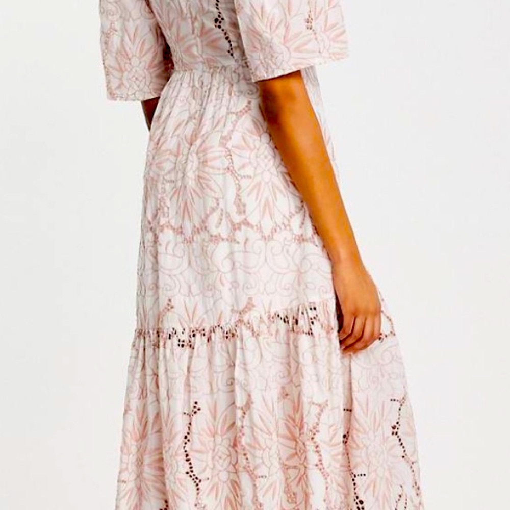 ASOS Design  Cream Floral Broderie Anglaise Just gorgeous Dress NWOT, Size 12 - Picture 4 of 11